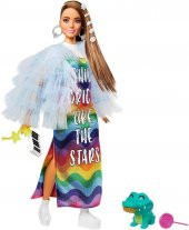 Barbie Extra Renkli Elbiseli Bebek ve Hayvan Arkadaşı Timsah No:9 - GRN27-GYJ78 - 2
