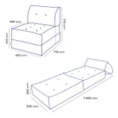 Homedius Yataklı Koltuk Mocca  Antrasit Tek - 7