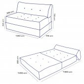 Homedius Yataklı Koltuk Mocca Petrol Yeşili Çift - 11