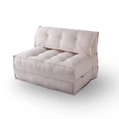 Mocca Fitilli Kadife Çift Kişilik Katlanır Yatak Katlanır Koltuk Krem Çift - 2