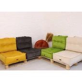 Minder Poffi Sırtlı Yer Ve Palet 60x80 Limon Küfü - 1