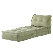 Mocca Fitilli Kadife Tek Kişilik Katlanır Yatak Katlanır Koltuk  Krem Tek thumbnail 7