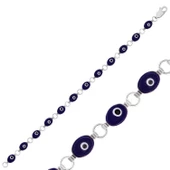 Lucky Life 925 Ayar Gumuss Oval Nazar Bayan Bileklik - 1