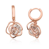 Lucky Life 925 Ayar Gumuss  Sallantılı Gül Küpe - 1