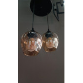 2'Lİ AÇIK AĞIZ CAMLI GOLD SARKIT AVİZE - 1