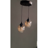 2'Lİ AÇIK AĞIZ CAMLI GOLD SARKIT AVİZE - 2