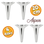 Aspen Lüks Mobilya Kanepe Koltuk Tv Ünitesi Konsol Ayağı Ayakları 20 Cm Krom Ayakları (4 ADET) - 1