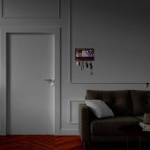 Veraart Işıklı Dekoratif Şehir Temalı Ahşap Organizer Anahtar Askılığı - 5
