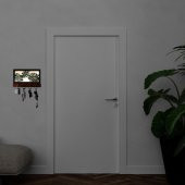 Veraart Işıklı Dekoratif Yaprak Temalı Ahşap Organizer Anahtar Askılığı - 6