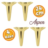 Aspen Lüks Mobilya Kanepe Koltuk Tv Ünitesi Konsol Ayağı Ayakları 24 Cm Altın Gold Ayak (4 ADET) thumbnail 1