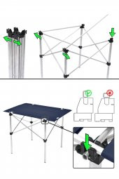 Exent 50x70 cm Kamp Masası Katlanabilir Masa, Piknik Bahçe Balkon Plaj Masası, Taşıma Çantalı Masa-LACİVERT thumbnail 4