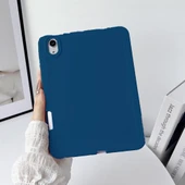 Apple iPad Air 11inç M2/M3 Air 4/5.Nesil 10.9 Kılıf Esnek Silikon Kalem Bölmeli Arka Rubber Kapak thumbnail 3