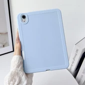 Apple iPad Air 11inç M2/M3 Air 4/5.Nesil 10.9 Kılıf Esnek Silikon Kalem Bölmeli Arka Rubber Kapak thumbnail 5