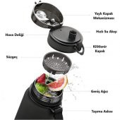 Uzspace Tritan Su Matarası 1000ml Vgn3038 Siyah-Beyaz - 1