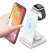 Polham 15W 3in1 Kablosuz Şarj Standı, Telefon, Saat ve Kulaklık Şarj İstasyonu, Ultra Hızlı - 8