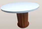 Masa 90166 ST Anıt Model Parlak Beyaz Lake ceviz Boya Kayın El Yapım - 3