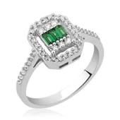 Lucky Life 925 Ayar Gumuss  Baget Kesim Bayan Yüzük - 1