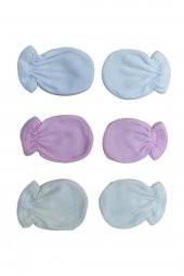 Unisex Bebek Pembe Beyaz Krem 3 Çift Eldiveni - 1