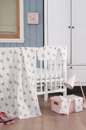 Müslin Bebek Battaniye + Ağız Bezi (4lü) 90x80 - 1