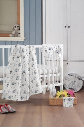 Müslin Bebek Battaniye + Ağız Bezi (4 Lü) 120*120, Mavı, Ruyan - 2