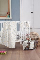 Müslin Bebek Battaniye + Ağız Bezi (4 Lü) 120*120, Sarı, Jeyan - 2