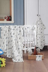 Müslin Bebek Battaniye + Ağız Bezi (4 Lü) 120*120, Mavı, Ruyan - 1