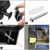 F128 Cob Led Güneş Enerjili 3 Mod Sensörlü 5 Metre Kablolu Kaliteli Sensörlü Solar Sokak Lambası thumbnail 4