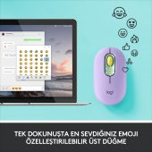 Logitech POP Emoji Mor Optik Kablosuz Mouse - 5