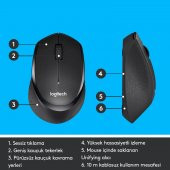 Logitech M330 Silent Sessiz Plus Kablosuz Black Siyah Mouse - 8