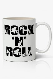 Rock N Roll Baskılı Kupa Bardak Baskılı Kahve Kupa Bardak - 1