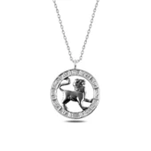 ​​Lucky Life 925 Ayar Gumuss  Aslan Burcu Kolye - 1