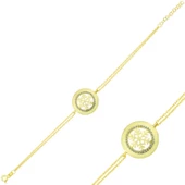 Lucky Life 925 Ayar Gumuss Gold Kar Tanesi Bayan Bileklik - 1