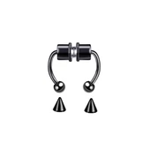 Siyah Mıknatıslı Fake Burun Piercing -Top Ve Ok Uçlu Paslanmaz Septum Deliksiz Pirsing - 4