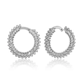 Lucky Life 925 Ayar Gumuss Trapez Taşlı Bayan Küpe - 1