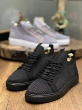 KB-112 Siyah Siyah TabanTriko Bağcıklı  Günlük Erkek  Ayakkabı thumbnail 1