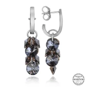 Swarovski Crystal Taşlı Lucky Life 925 Ayar Gumuss Salkım Sallantılı Çivili Lucky Life Lucky Life Kadın Küpe - 1