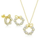 Lucky Life 925 Ayar Gumuss İnci Kurdele Lucky Life Lucky Life Kadın Set - 1