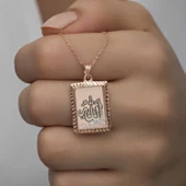 Lucky Life 925 Ayar Gumuss Rose Allah Yazılı Lucky Life Lucky Life Lucky Life Kadın Kolye - 5