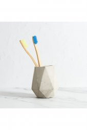 Dekoratif Beton Kalemlik & Diş Fırçalık - Gri Beton - 2