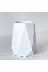 Dekoratif Beton Kalemlik & Diş Fırçalık - Beyaz - 3