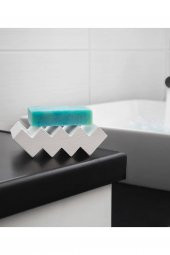 Dekoratif Sabunluk Zikzak Modern Sabunluk Altı Beton Beyaz - 2