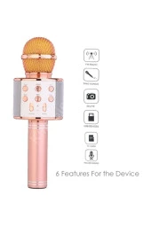 POLYGOLD Ws-858 Karaoke Bluetooth Kablosuz Mikrofon Hoparlör Ses Kayıt - 3