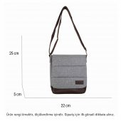 Bagacar Antrasit Unisex 9" 10" iPad ve Tabletli Postacı Çantası - 6