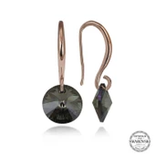 Swarovski Crystal Taşlı Lucky Life 925 Ayar Gumuss Yeşil Taşlı Yuvarlak Sallantılı Lucky Life Lucky Life Kadın Küpe - 1