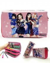 Kalem Kutusu BlackPink Blink Revo Organizer Kalemkutu Vegan Deri Üç Bölmeli Kalemlik - 1