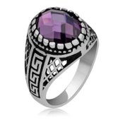 Lucky Life 925 Ayar Gumuss Lila Zirkon Taşlı Çocuk Erkek Yüzük - 1
