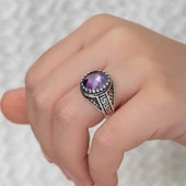 Lucky Life 925 Ayar Gumuss Lila Zirkon Taşlı Çocuk Erkek Yüzük - 4