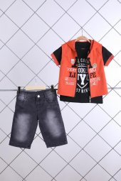 Babyhola Tshirt Yelek Pantolon Erkek Çocuk Takım 3'lü 1490 - 2