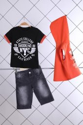 Babyhola Tshirt Yelek Pantolon Erkek Çocuk Takım 3'lü 1490 - 4