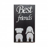 Ahşap Best Friends Köpek Anahtarlık - 1